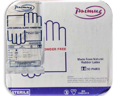 Latex surgical gloves