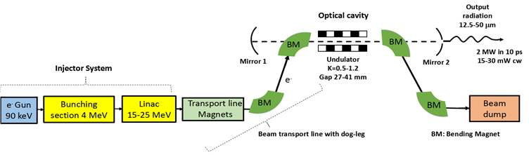 Figure 1: Schematic of the IR- FEL at RRCAT Indore, India.